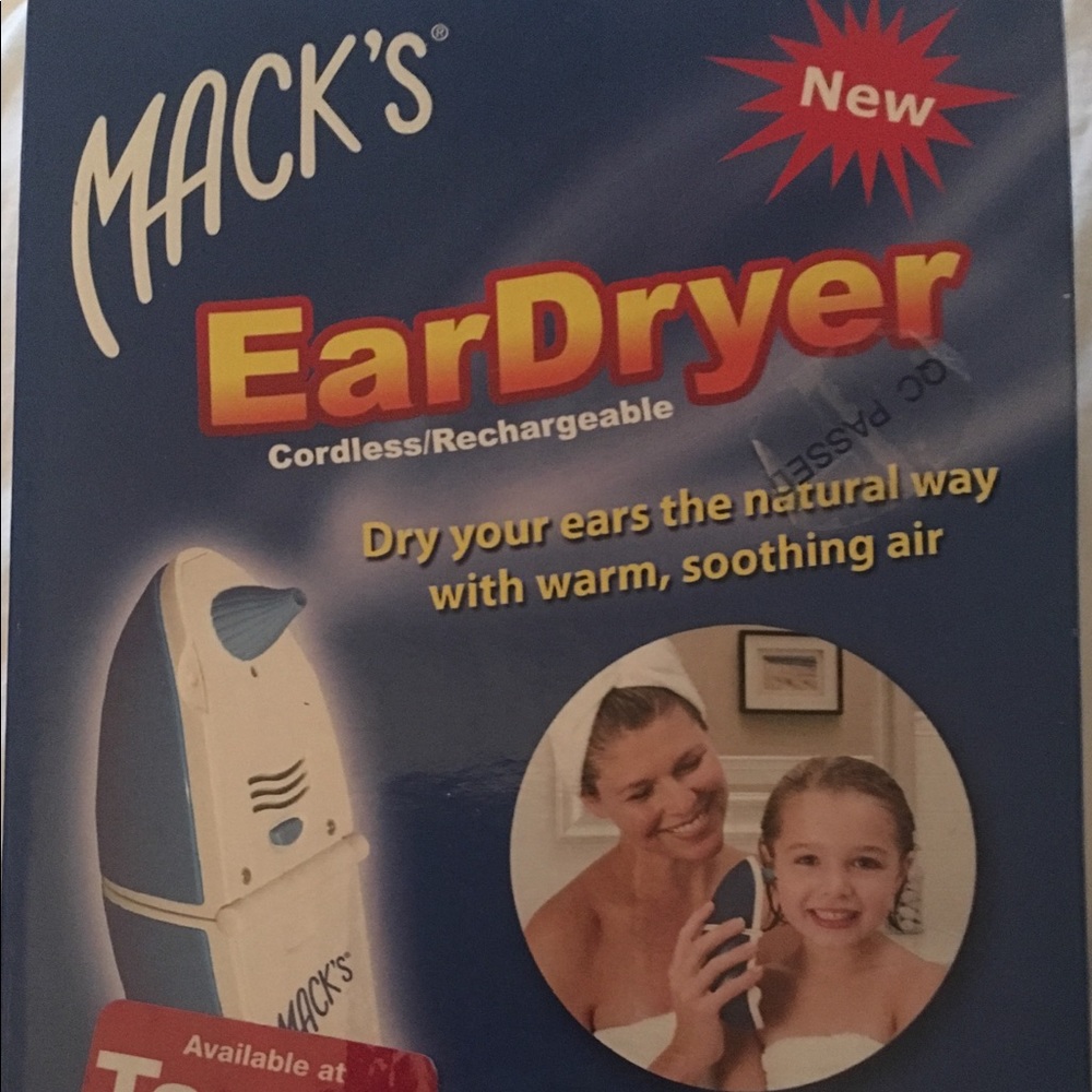 Mack’s ear dryer. New. Still sealed.